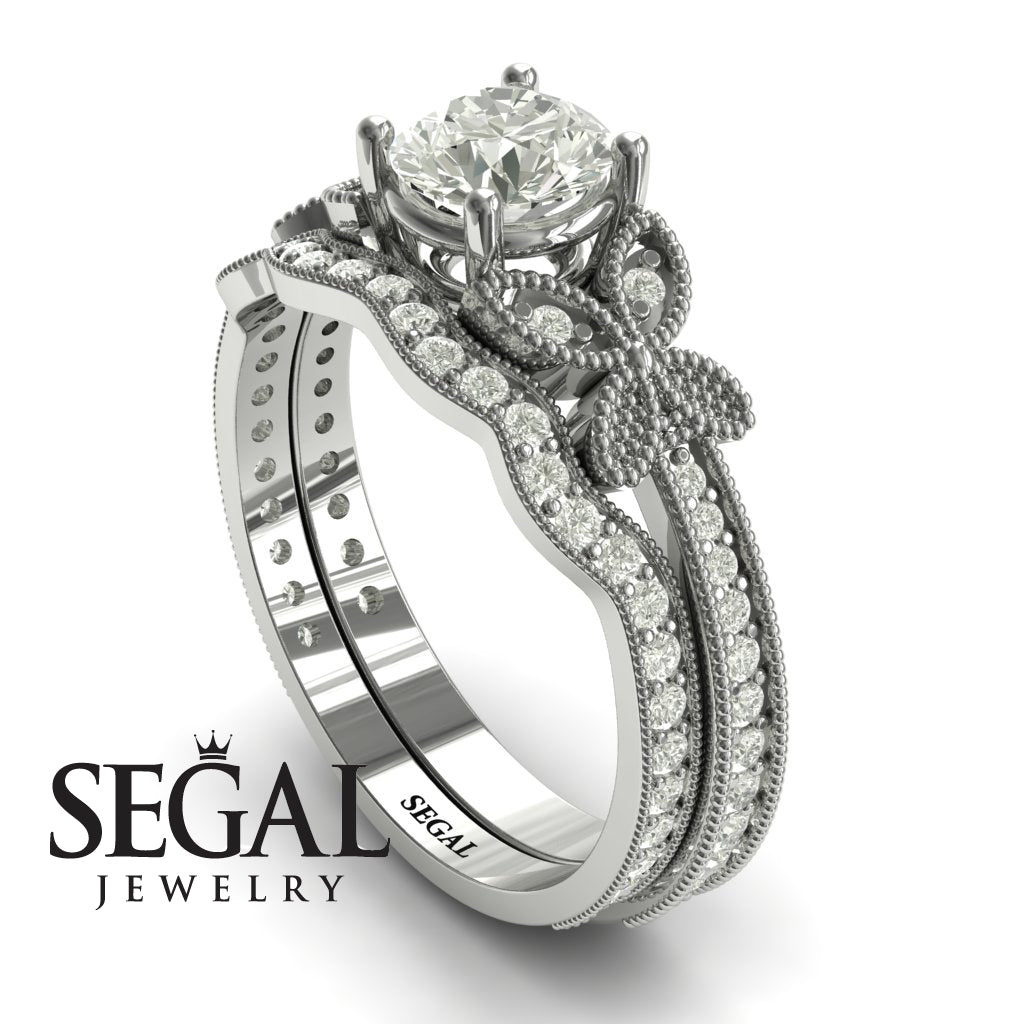 The Butterfly Stairs Bridal Set Diamond Ring- Amelia no. 3